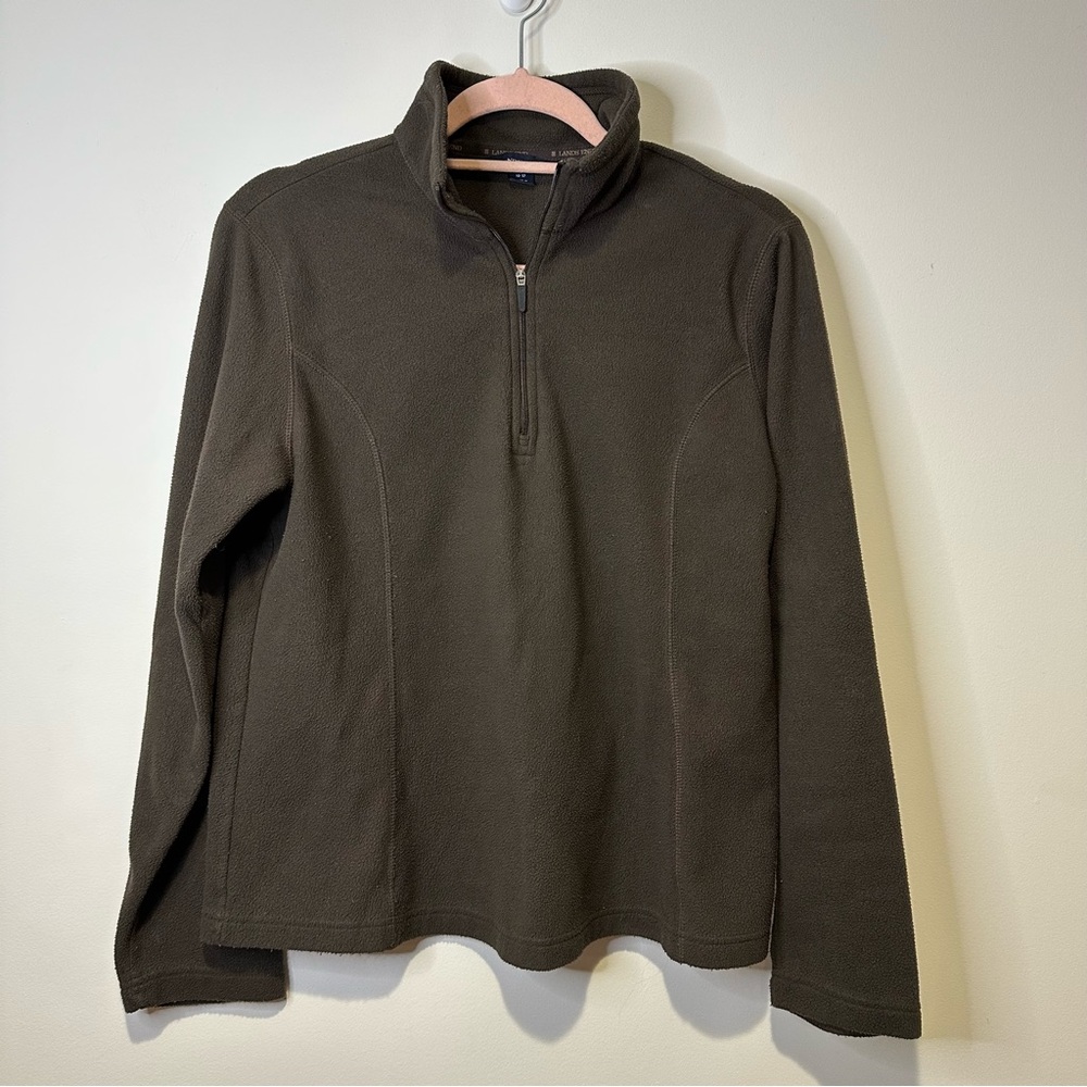 lands end fleece quarter zip sweatshirt size medium women’s